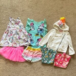 Little Girls Lot Bundle Of 2T Clothing Kids Child Toddler Play Cloths Girly Pink